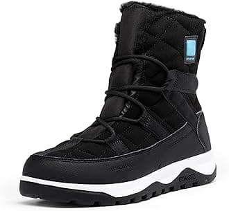 DREAM PAIRS Women's Winter Snow Boots Waterproof Rubber Ankle Booties with Warm Comfortable Faux Fur Lining,Lace Up Non-Slip Outdoor Boots for Women