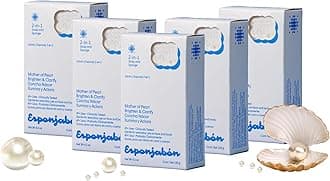 Esponjabon Mother of Pearl Soap Sponge - Cleansing Shower Scrubber - Cleaning Bath Wash Scrub - Oil Removal - Massage & Lather Foot, Elbow, & Face - Bathroom Accessories - Fresh Scent (5-Pack)