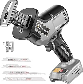 Cordless Reciprocating Saw Compatible with DeWalt 20V Battery, Brushless motor, Variable Speed 0-3000 Spm, Tool Free Blade Change, 4 Saw Blades for Wood/Metal/PVC Cuts (NO Battery)