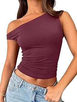 Trendy Queen Womens Summer Off The Shoulder Tops Going Out T Shirts Crop Tank Top Fashion Clothes Spring Outfits 2025