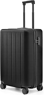Carry on Luggage 22 X 14 X 9 Airline Approved, 20 Inch Luggage for 3-5 Days Travel, Double Spinner Wheels, 100% Hardshell PC, TSA Lock, 06-Black (Danube), Carry-On 20-Inch, Carry on Luggage