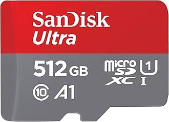 SanDisk 512GB Ultra microSDXC UHS-I Memory Card with Adapter - Up to 150MB/s, C10, U1, Full HD, A1, MicroSD Card - SDSQUAC-512G-GN6MA