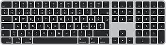 AppleMagic Keyboard with Touch ID and Numeric Keypad: Wireless, Bluetooth, Rechargeable. Works with Mac Computers with Apple Silicon; Swiss - Black Keys