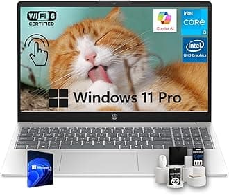 HP Business Laptop, 15.6" Touchscreen 250Nits Display, w/Accessories, Intel i3-1315U(Up to 4.5GHz), Intel UHD Graphics,Copilot AI, Wi-Fi 6, Win 11 Pro, 32 GB RAM, 1 TB SSD