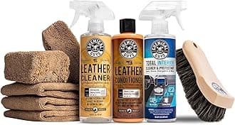 Chemical Guys Complete Leather Cleaner and Conditioner Detailing Kit with Total Interior, for Cars, Home, Office, and More (Works on Natural, Faux Leather and More) 9 Items - HOL412