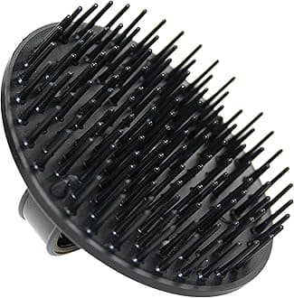 D6 Shampoo Brush Black – 4-in-1 Scalp Massager, Detangler & Curl Definer with Flexible Pins for Deep Clean, Even Product Distribution & Gentle Exfoliation – For Wet & Dry Use, All Hair Types