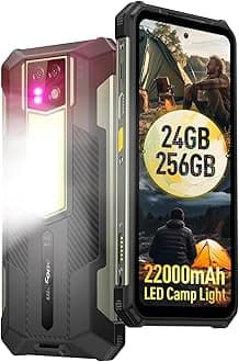 Ulefone Armor 24 Rugged Phones, 22000mAh(66W), MTK Helio G96 24GB+256GB Android 15, IP68/69K, 64MP+64MP Night Vision Camera, 6.78" FHD+ Corning Gorilla Screen, 1000LM LED Light, Dual 4G, IR Blaster