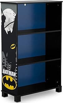 Delta ChildrenDeluxe 3-Shelf Bookcase - Ideal for Books, Homeschooling & More, DC Comics Batman - Greenguard Gold Certified, Decor