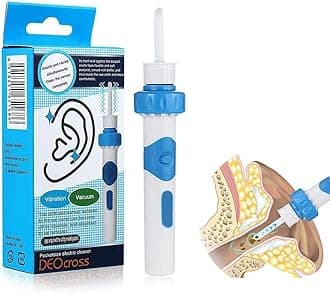 Ear Wax Remover, Electric Ear Cleaner, Ear Wax Removal Vacuum, Electric Ear Wax Remover Vacuum Cleaner for Adults and Children, Electric Ear Wax Removal Kit with 2 Pcs Silicone Replacement Heads