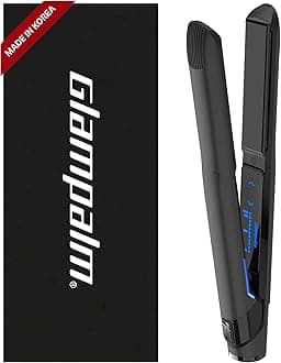 GlamMuse 1" | All-Ceramic Flat Iron Infused with Vita-C, Salon Results with Less Heat Damage, Trusted by K-Pop Hair Stylists, Dual Voltage Hair Straightener, Silk Press | GP201T