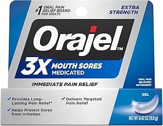 Orajel 3X for Mouth Sores: Maximum Strength Gel Tube 0.42oz- from #1 Oral Pain Relief Brand
