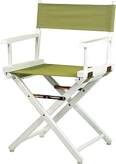 18" Director's Chair White Frame with Olive Canvas
