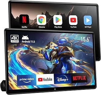 15.6 Inch Headrest Monitor Portable Car TV Rear Entertainment System for Back seat 2G+32G (2*PCs)