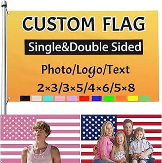 Custom Flag Design Your Photo/Logo/Text,Personalized Flags Double Sided,For Decorate Garden Rooms Clubs Concerts University -2x3ft/3x5ft/4x6ft/5x8ft