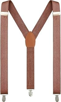 Men’s Y-shape 1.4 Inch Suspender -3 Metal Clips, Elastic Straps