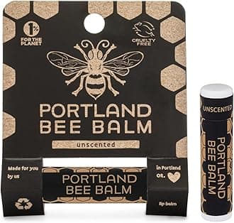 Portland Bee Balm All Natural Handmade Beeswax Based Lip Balm, Unscented 1 Count