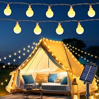 Brightown Solar Lights Outdoor Waterproof, 33Ft 100 LED Globe Solar String Lights for Outside, 8 Modes Outdoor Solar Lights for Yard Balcony Patio Tree Canopy Party (Warm White)