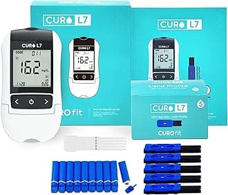 CURO L7 - Professional Home Cholesterol Testing with Lipid Blood Test Kit - Easy to Use, Accurate Results, Comprehensive Breakdown, Memory Storage, and Exceptional Support