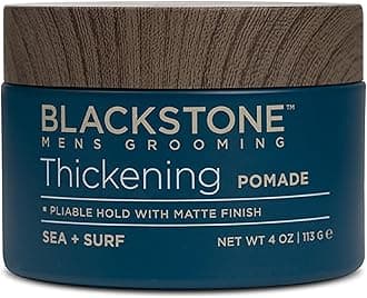 Blackstone Men's Grooming Hair Thickening Pomade - Pliable Hold with Matte Finish | Paraben & | Sea + Surf Scent (4 Oz)