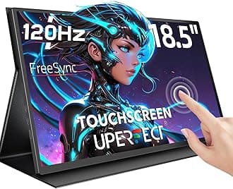 18.5-Inch Touchscreen Portable Monitor, 120Hz 1ms Gaming Display, FHD 1080P IPS, HDR, FreeSync, 100% sRGB, VESA Mountable, Smart Cover Included, External Screen for Laptop and Switch