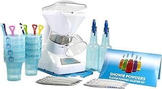 SNOWIE - Little Snowie Max Snow Cone Machine - Premium Shaved Ice Maker, with Powder Sticks Syrup Mix, Premium Kit, White