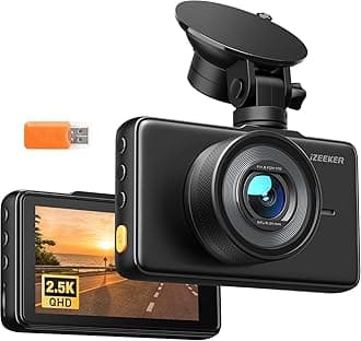 iZEEKER 2.5K Dash Cam, 1440P QHD Car Camera with 3" IPS Display, Night Vision, WDR, 170°Wide Angle, Loop Recording, G-Sensor Emergency Recording, 24H Parking Mode, Type C