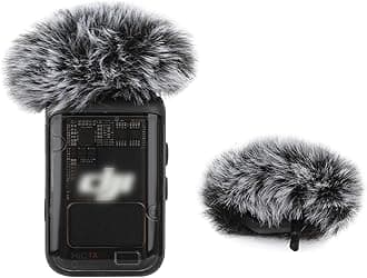 Grey Windscreen for DJI MIC 2/ OSMO POCKET 3 Microphone Furry Wind Muff Grey Foam,2_Pack