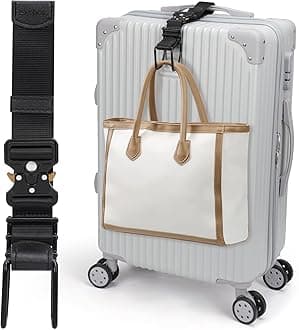 Exshoiu Luggage Hook Strap, Luggage J Hooks to Add a Bag Flight Attendant, Adjustable Luggage Connector Hook with Hands Free