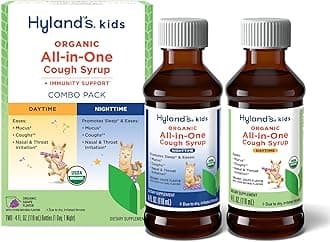 Hyland's Kids Organic All-in-One Grape Cough Syrup Day & Night, Two 4 Ounce Bottles