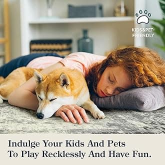 Lahome Modern Abstract Round Rug 6ft Grey Circle Rug for Living Room Soft Dining Area Rugs for Under Table Machine Washable Bedroom Mat Non-Slip Large Rug for