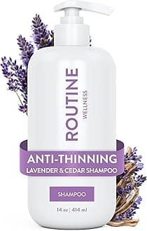 Anti-Thinning Shampoo for Thinning Hair - Biotin DHT Blocker Women & Men - Color Safe Shampoo for Hair Loss & Healthy Hair - Lavender & Cedar - 14oz