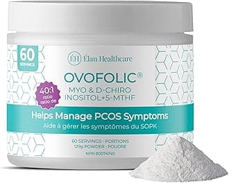 PCOS Supplement for Women - Boost Fertility, Hormonal Balance, and PCOS Support - Myo-Inositol, D-Chiro Inositol, Active Folate - High Potency PCOS Supplements (60 Servings, 129g Jar)