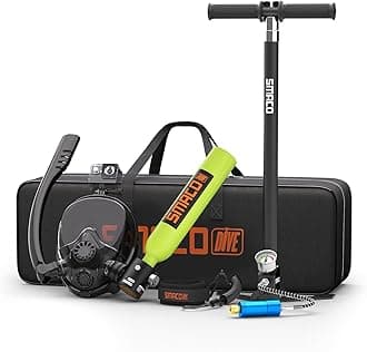 SMACODiving Bottle with Undermask Mini Diving Bottle 0.5 L Provides Approx. 6 Minutes of Underwater Breathing within a Diving Depth of 30 ft Small Diving Bottle for Flat Water Diving