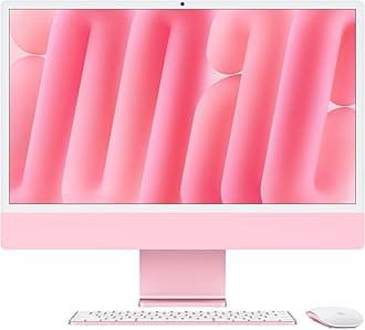 Apple iMac All-in-One Desktop Computer with M4 chip with 10-core CPU and 10-core GPU: Built for Apple Intelligence, 24-inch Retina Display, 24GB Unified Memory, 512GB SSD storage; Pink