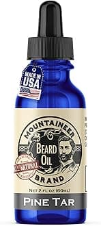 Mountaineer Brand Natural Beard Oil with Pine Tar Scent | Made in West Virgina | Hydrates, Moisturises, Softens & Conditions for Beard Growth | Treats Dry Itchy Beards for Men | 2oz