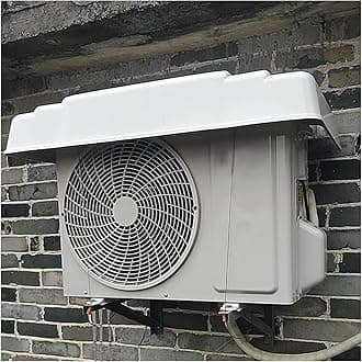 Air Conditioner Top Cover, Outside Window Ac Unit Canopy Anti Rain Snow Dust, Pvc Plastic Hard Shell With 2 Steel Rope And Tape(110x45x17cm)