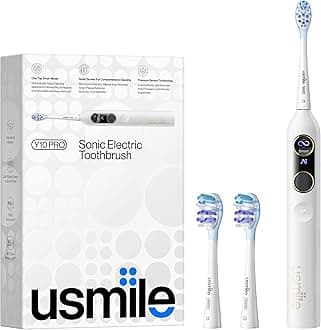 usmile Y10 Pro Smart Electric Toothbrush, Sonic Electric Toothbrush for Adults, Rechargeable Travel Powered Toothbrush with Pressure Control, 6-Month Battery Life