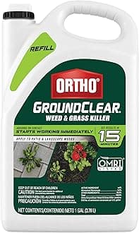 Ortho GroundClear Weed & Grass Killer Refill - Kills Dandelions, Chickweed, Crabgrass, Moss and More in Patios, Landscapes, OMRI Listed Weed Spray Refill, 1 gal.