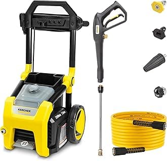 Kärcher K2100PS High Pressure Washer Max 2625 PSI, 3 Spray Nozzles, Detergent Reservoir, for Cars, Driveways, Linings, Patios, Maximum Flow Rate 7.8 L/min