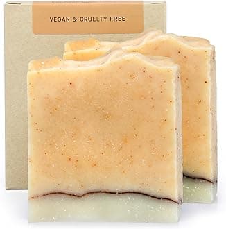 AUTHENTIC BATH & SOAPNatural Cold Processed Turmeric Soap Bar, Radiant Skin, Soothes Eczema & Psoriasis, no Sulfates or Parabens, for Face and Body. (Pack of 2) 120 g Each