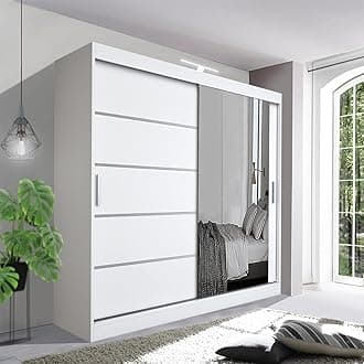 White LED Lyon Wardrobe – Available in 4 Colors and 5 Sizes