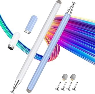 Stylus Pen for iPad (2 Pcs), Universal Stylus Pencil with Magnetic Cap, Compatible with All Touch Screens