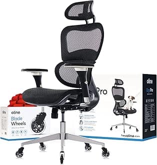 ErgoPro Ergonomic Office Chair, Rolling Desk Chair with 4D Adjustable Armrest, 3D Lumbar Support, Blade Wheels, Mesh Computer Gaming Executive Swivel Chairs Chair (Black)
