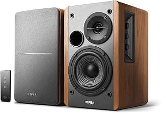 R1280T Wooden Enclosure Powered 2.0 Active Near Field Monitors Bookshelf Speakers (42 Watts RMS)