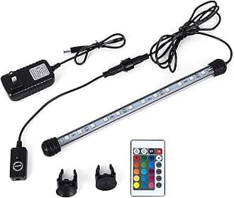 23 in Submersible LED Aquarium Light, 9W Color Changing Fish Tank Light with Remote Control, IP68 Crystal Glass 30 LEDs Lights Bar, for Fish Tank 30-37 inch