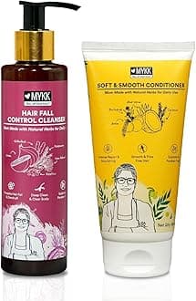 MYKK MAA, YEH KAISE KARUN Hair Fall Control Cleanser (200 ML) and Soft & Smooth Conditioner (150ML) Combo Pack, Sulphate & Paraben Free