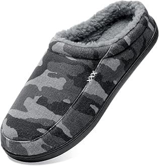 NewDenBer Men's Cozy Memory Foam Slippers Soft Slip on Indoor Outdoor Clog House Shoes
