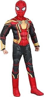 MARVEL Boys Deluxe Iron Spider Man Costume, Kids Spiderman Integrated Suit for Children