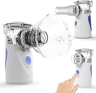 CGY Portable Automatic Mesh Inhaler Humidifier for Adults and Children with Masks and Mouthpieces, Blue