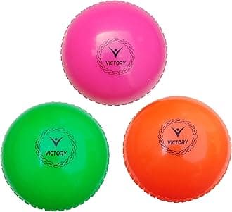 Victory T-20 Synthetic Cricket Ball Match Practice Training | Practice Cricket Ball | Wind Balls | Swing Ball | Indoor & Outdoor Street & Beach Cricket (Multicolor)